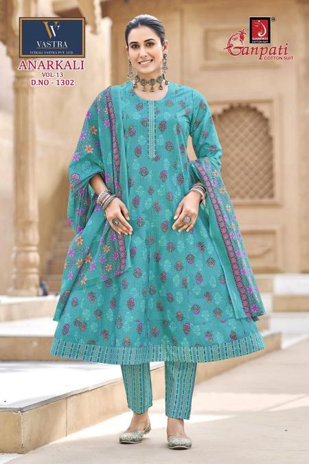 Ganpati anarkali vol-13 wholesale kurtis market